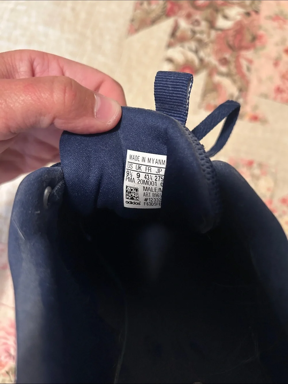 adidas Navy and White Athletic Running Shoes 9.5